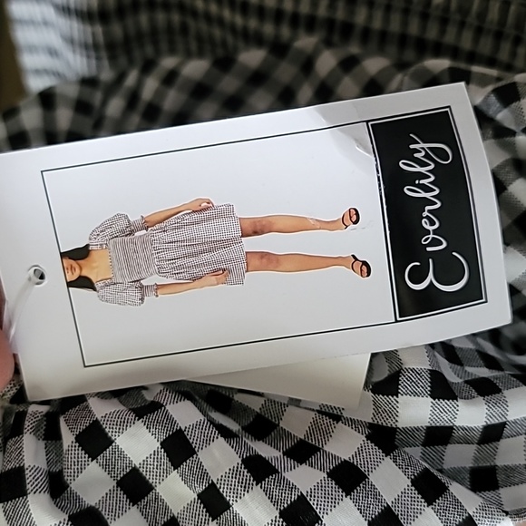 NWT Everlily Black/White Gingham Babydoll Dress - XL - Picture 3 of 7